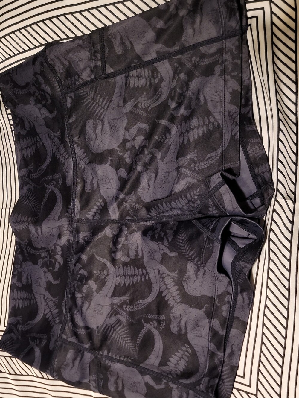 Constantly Varied Gear Black Tonal Dinosaur-Print Athletic Shorts